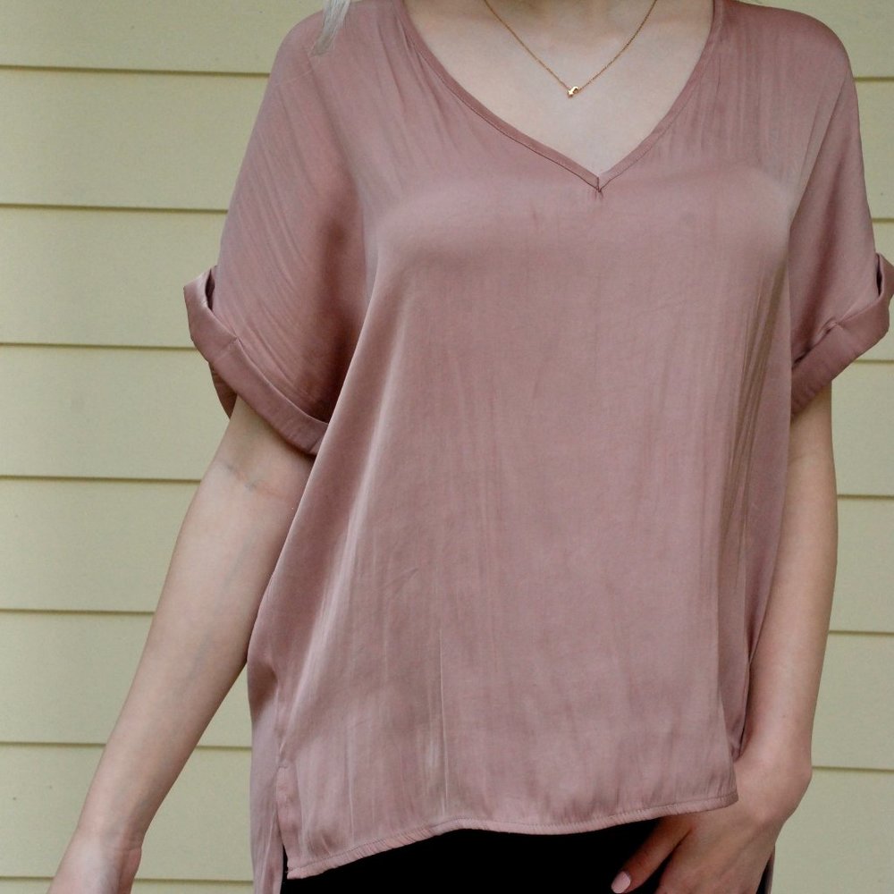 Satin V-Neck Top
